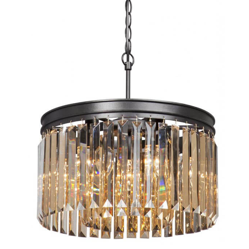 Люстра RH Rhys Amber GLASSS Prism Round Chandelier Янтарное стекло 40