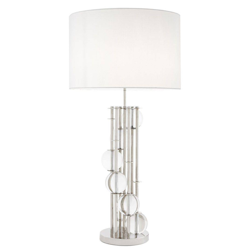 Настольная лампа Eichholtz Table Lamp Lorenzo Nickel & white