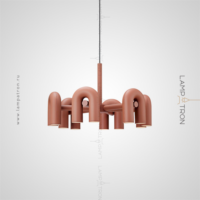 Серия дизайнерских светодиодных люстр с дугообразными трубчатыми плафонами Lampatron FANNY