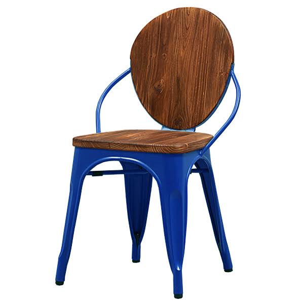 Стул Tolix chair Wooden Blue designed by Xavier Pauchard 03.113