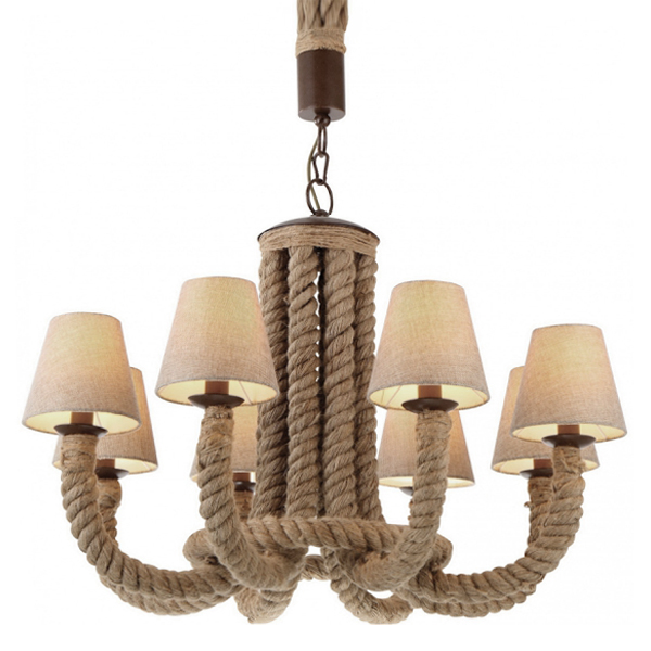 Люстра Rattan Chandelier 8 Loft Rope Light Loft Concept 40.647