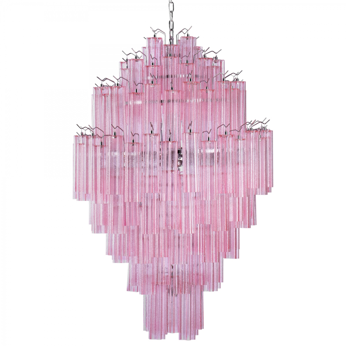 Большая люстра розовое стекло Vintage Kronleuchter aus Murano glas AMG000175