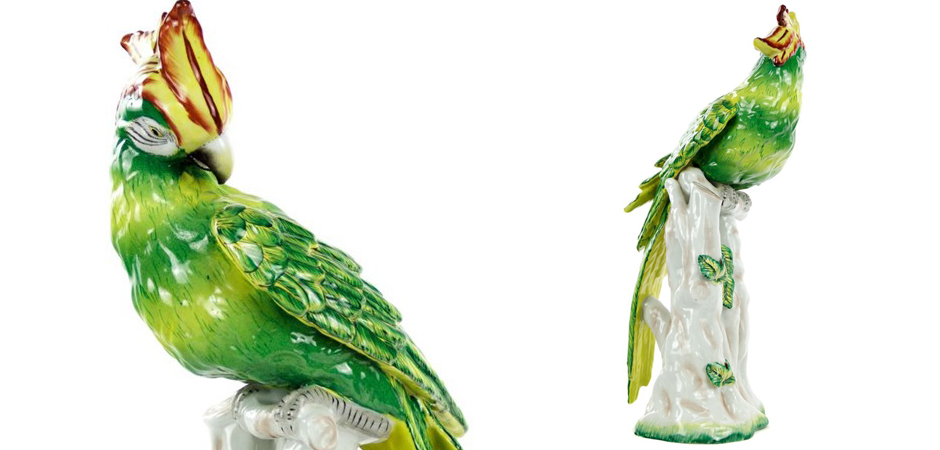 Статуэтка Porcelain Green Parrot Loft Concept 60.386