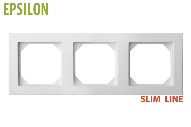 Рамка Трехместная Белая SLIM (Универсальный Монтаж) LIREGUS EPSILON 28-0423