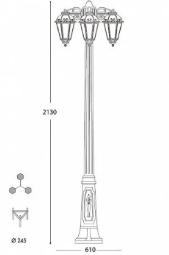 Светильник уличный FUMAGALLI RICU BISSO/SABA 3L DN K22.157.S30.WYF1RDN
