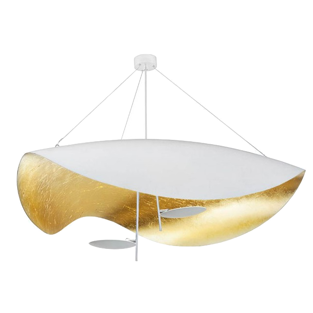 Подвесной светильник CATELLANI & SMITH LEDERAM MANTA S2 PENDANT White + Gold | D 80 cm
