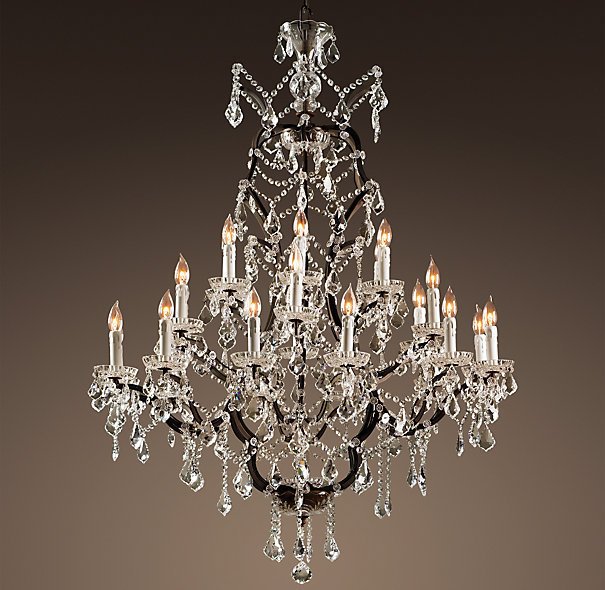 Люстра 19TH C. ROCOCO IRON & CLEAR CRYSTAL 25