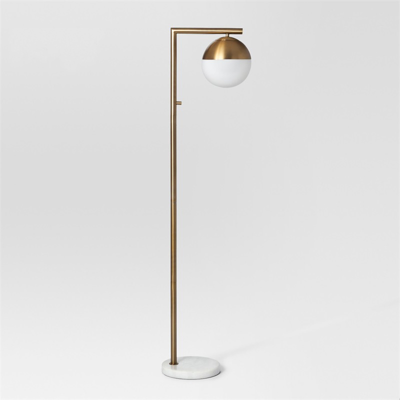 Торшер Geneva Single Glass Globe Floor Lamp Loft Concept 41.115-0