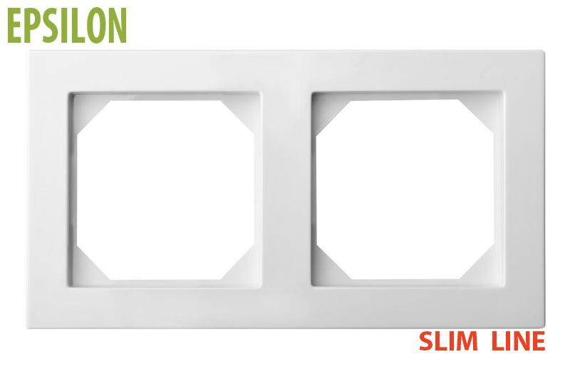 Рамка Двухместная Белая SLIM (Универсальный Монтаж) LIREGUS EPSILON 28-0422