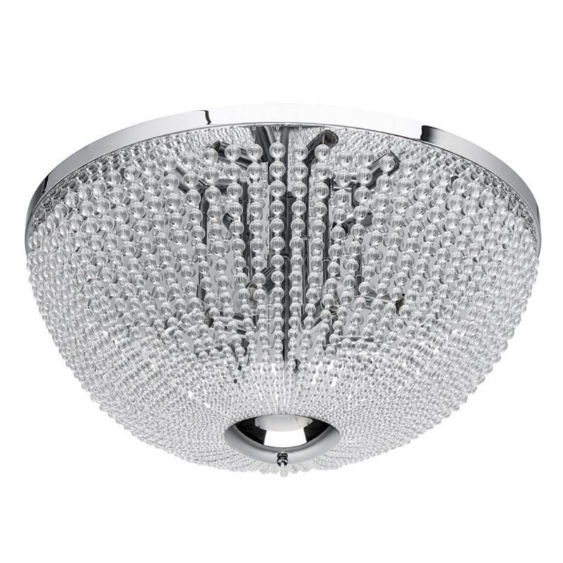 Потолочный светильник Virginia Clear Beads ceiling Chrome L | диаметр 90 см