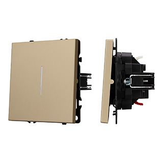 Выключатель звонковый 1 кл подсветка софт-тач золотой песок Arlight SWT-MKR1-SFPL-L-GD (250V, 10A) 0