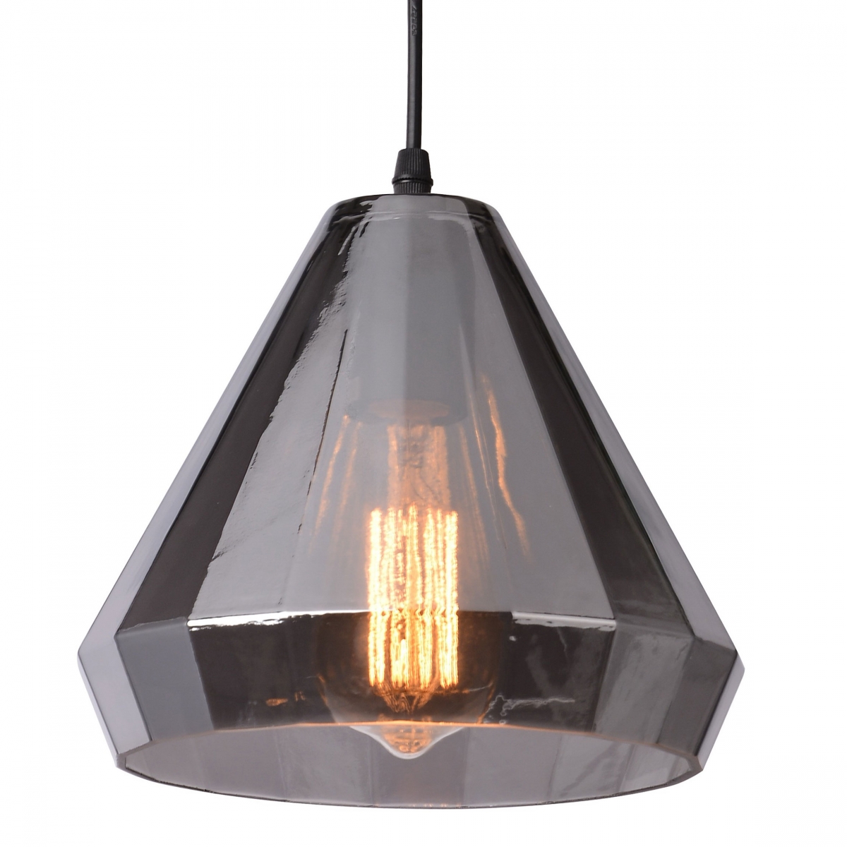 Подвесной светильник faceted cone Smoke glass pendant lamp Loft Concept 40.1998