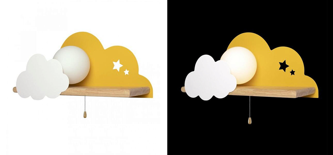 Бра с полкой желтое Облако Wall Lamp Yellow Cloud Loft-Concept 44.2163-3