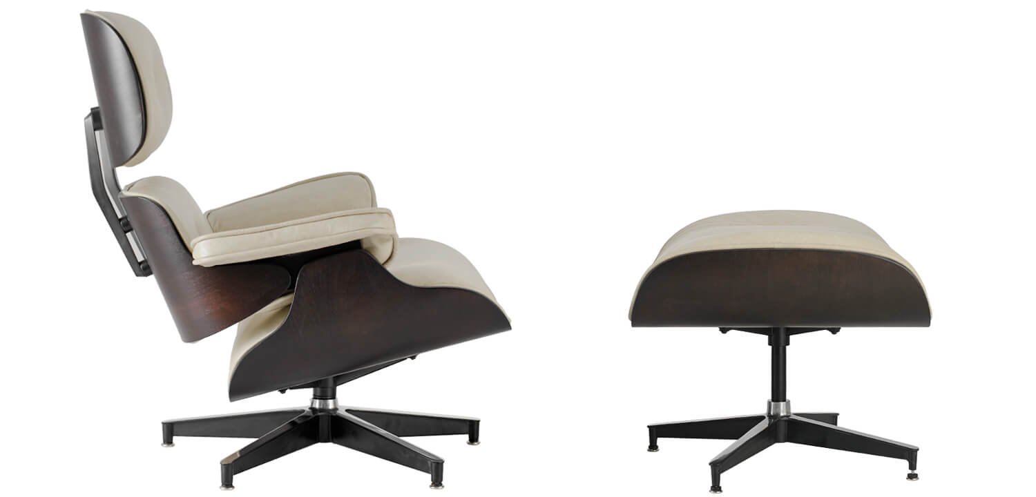 Кресло Lounge Chair & Ottoman cream designed by Charles and Ray Eames 01.716