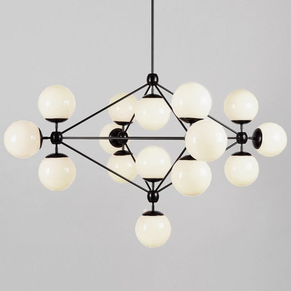 Modo Chandelier Black and White Glass 15-21 Globes | 21 плафон