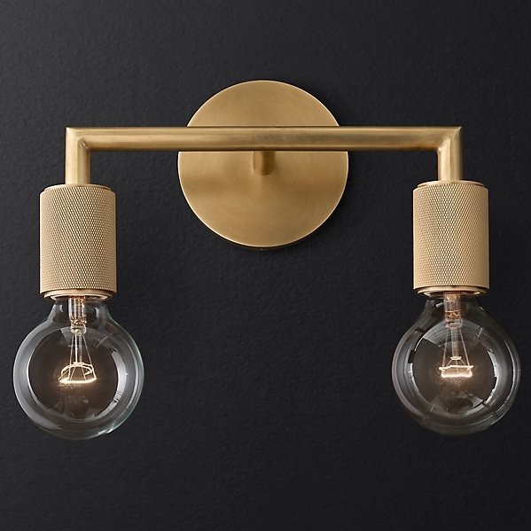 Бра Rh Utilitaire Double Sconce Brass 123264-22 44.554