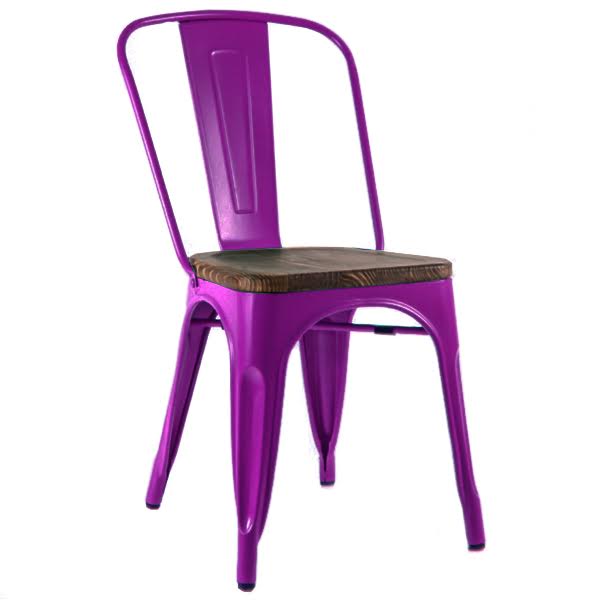 Кухонный стул Tolix Chair Wood Purple Пурпурный designed by Xavier Pauchard in 1934 03.116