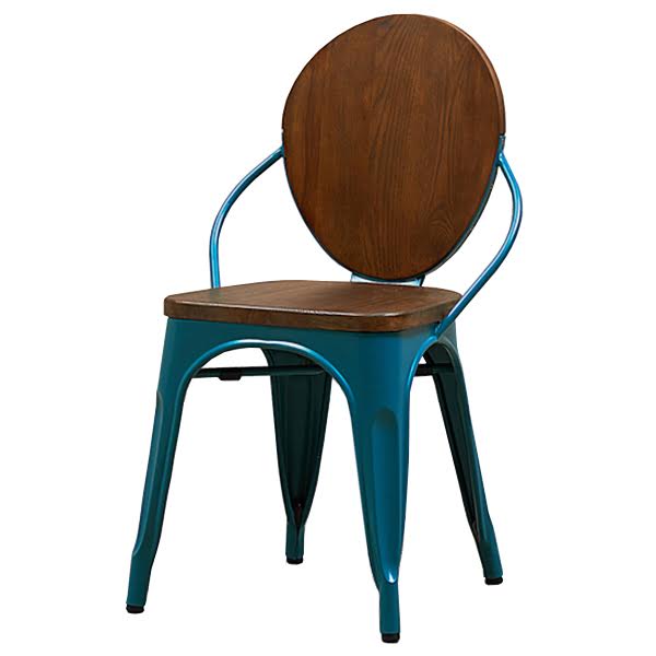 Стул Tolix chair Wooden Turquoise designed by Xavier Pauchard 03.111