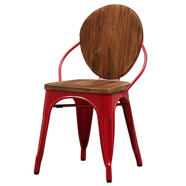 Стул Tolix chair Wooden Red designed by Xavier Pauchard 03.109