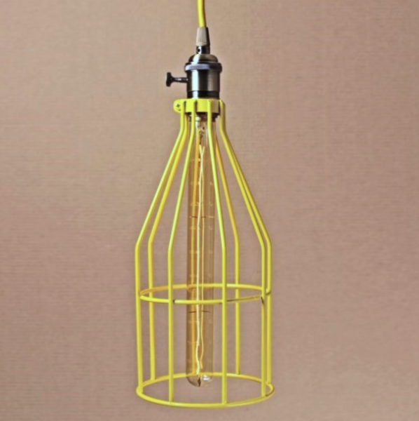 Подвесной светильник Wire Cage Pendant Twix Yellow