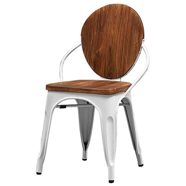 Стул Tolix chair Wooden White designed by Xavier Pauchard 03.108