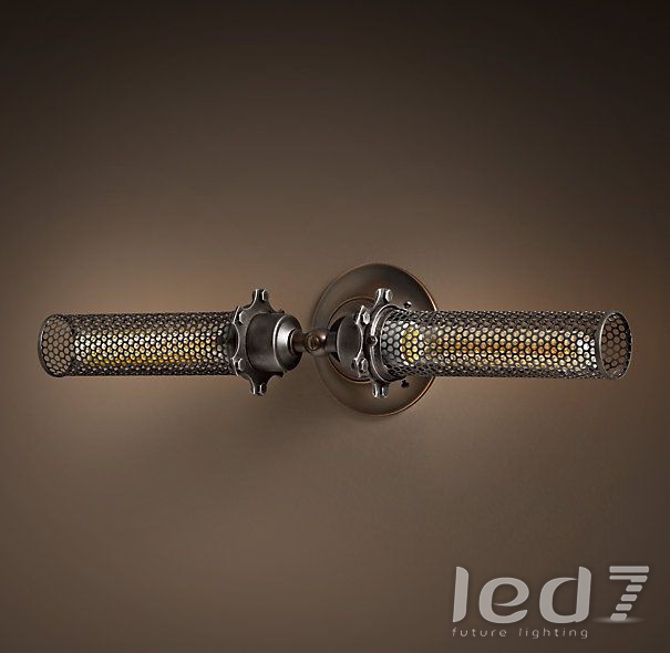 Светильник Loft Industry Edison perforated metal inline double sconce