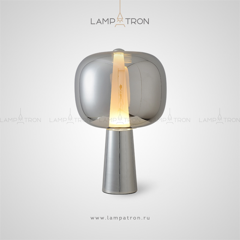 Настольная лампа с конусообразным плафоном внутри стеклянного абажура Lampatron FOLLETT TAB