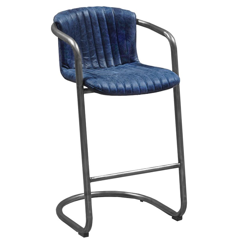 Барный стул Desmond bar stool LEATHER BLUE 03.192-1