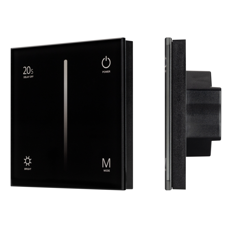 Панель Arlight Smart-P6-Dim-G-IN Black (12-24V, 4x3A, Sens, 2.4G) 034780