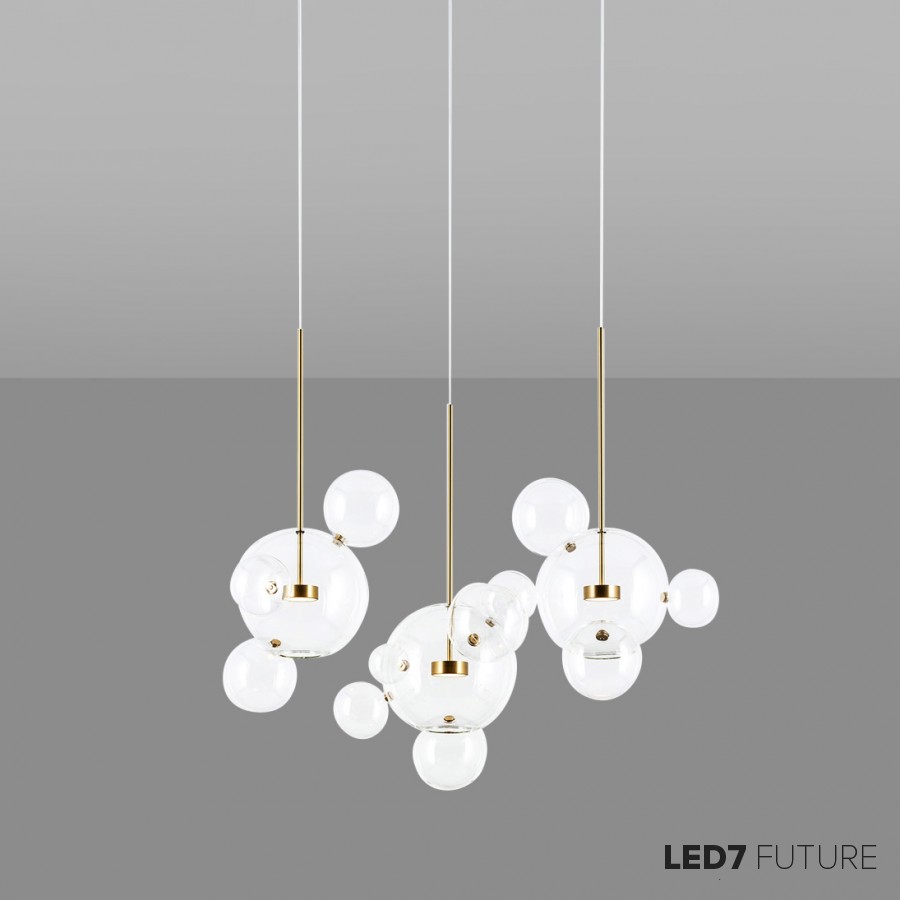 Светильник подвесной LED7 Future Lighting Giopato & Coombes - Bolle Linear Chandelier 14 Bubbles