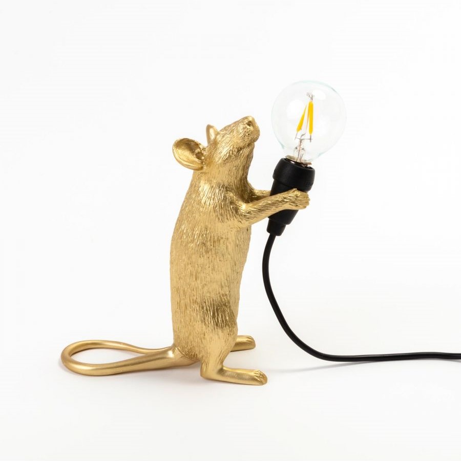 Настольная лампа Mouse Lamp Standing GOLD USB Seletti 15230