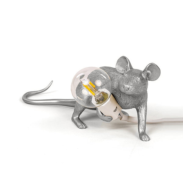 SLT Mouse Lamp #3 Silver H8 Настольная Лампа Мышь