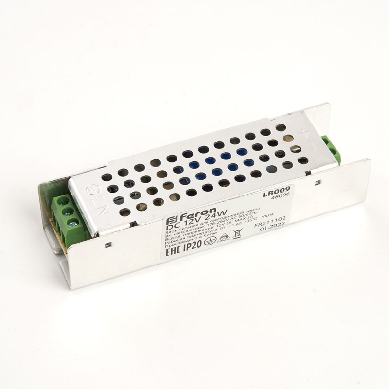 Трансформатор для светодиодной ленты Feron LB009 24Вт 12В IP20 48006