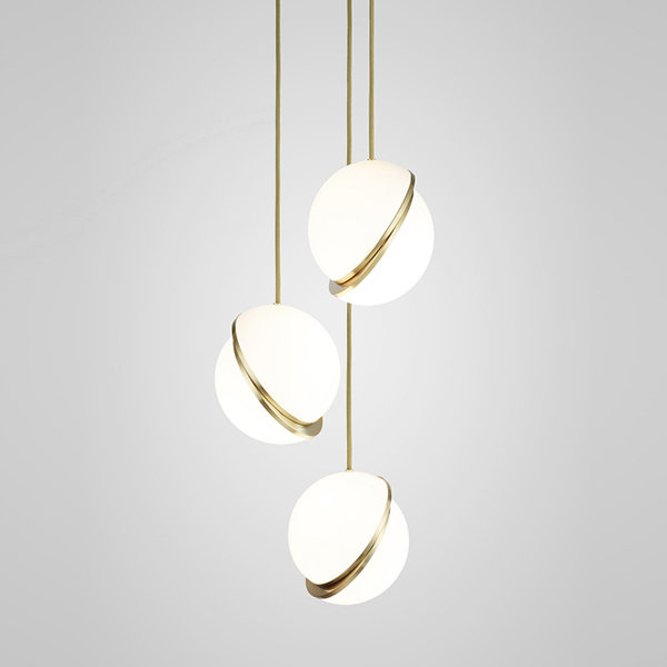 Crescent Chandelier 3 by Lee Broоm Gold LB40048