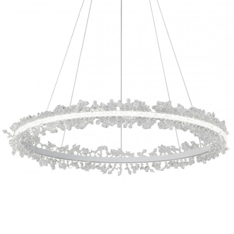 Crystal round chandelier Светильник Белое Кольцо из Хрусталя 40.5060-2