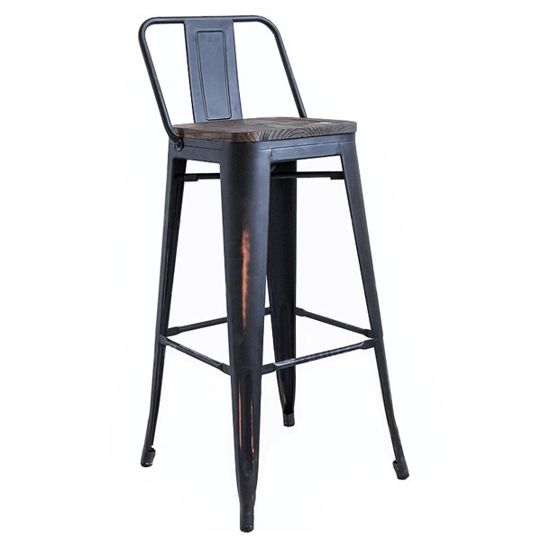 Барный стул Tolix Bar Stool Wood designed by Xavier Pauchard 03.046