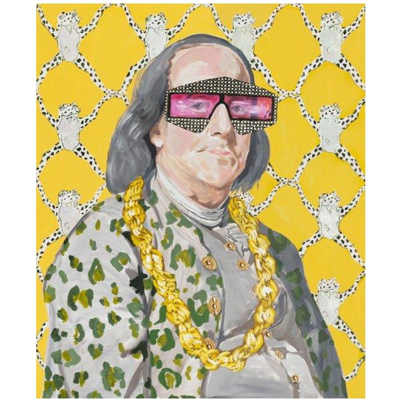 Картина Benjamin Franklin with Donkey Chain, Frog Wallpaper, and Cheetah Jacket Loft Concept 80.398-1