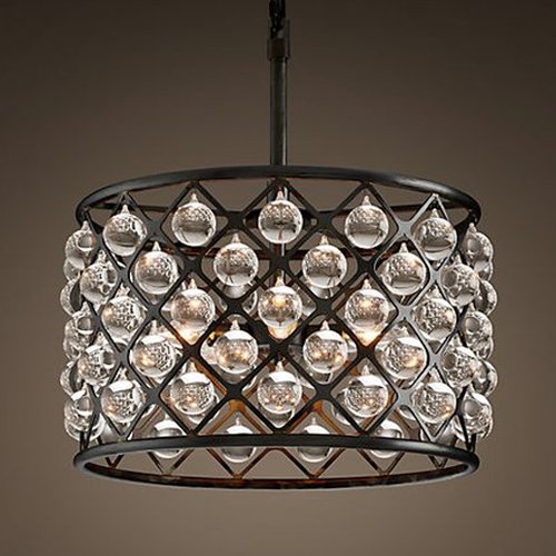 Люстра RH Spencer Hoop Chandelier | 3 ряда подвесов, диаметр 50 см