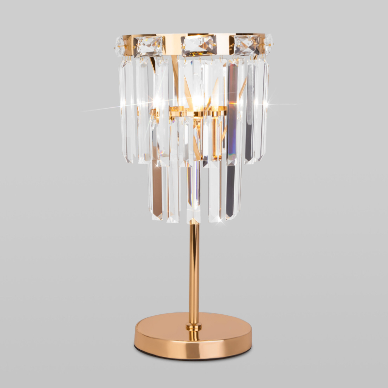 Настольная лампа Eurosvet Elegante 01136/1 золото/прозрачный хрусталь Strotskis a060648