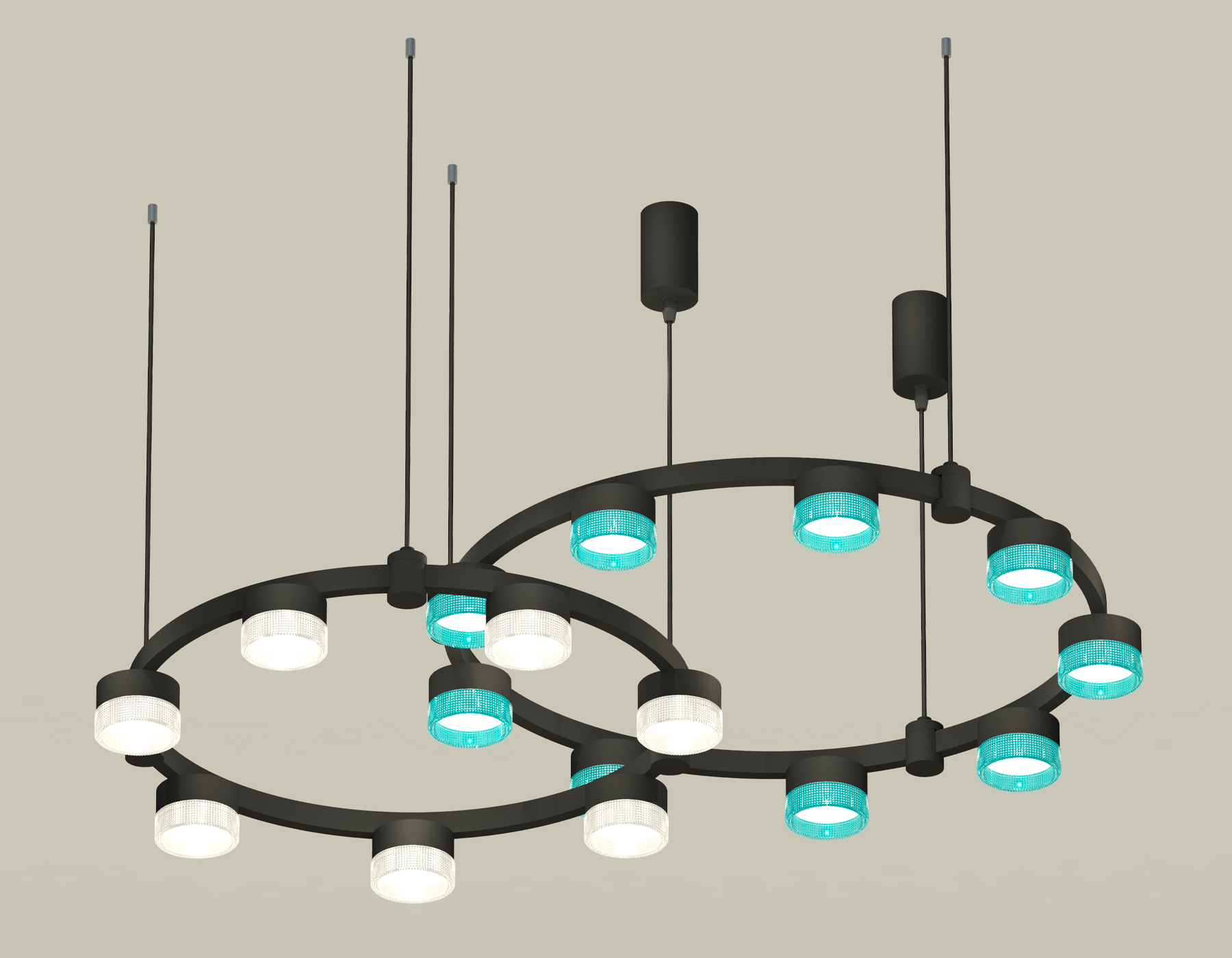 Комплект подвесного светильника Techno Ring с композитным хрусталем Ambrella Light XR92091300