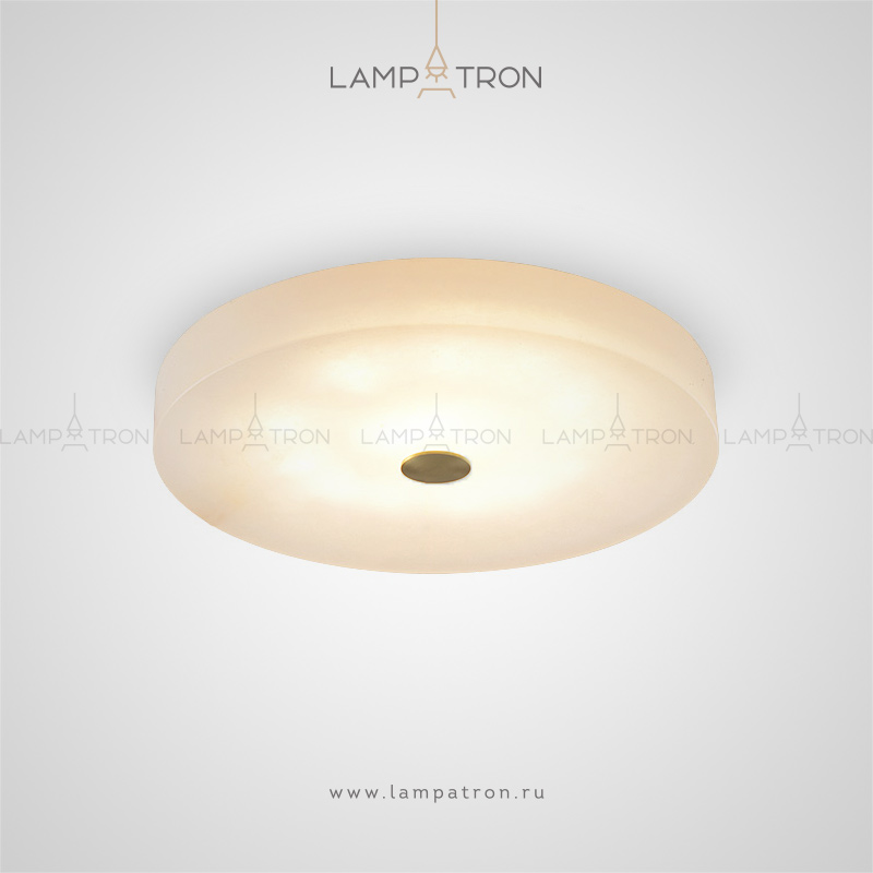 Потолочный светодиодный светильник в форме диска с плафоном из испанского мрамора с металлическим центром Lampatron SALENA