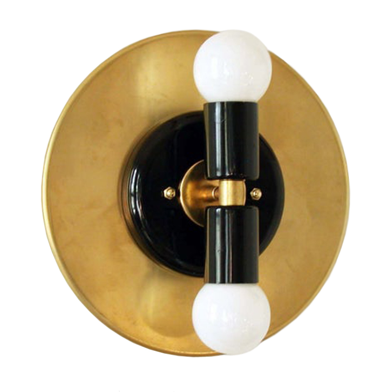 Modern Wall Double Sconce Gold Black Loft Concept 44.569-0