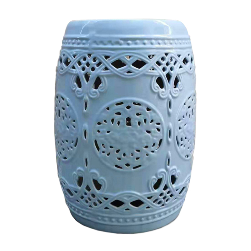 Керамический табурет Blue Ceramic Patterned Chair 21.047