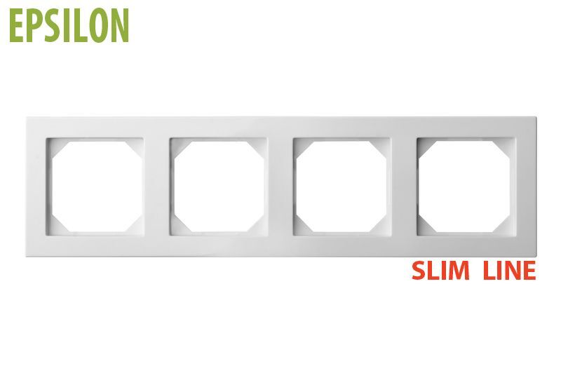 Рамка Четырехместная Белая SLIM (Универсальный Монтаж) LIREGUS EPSILON 28-0424