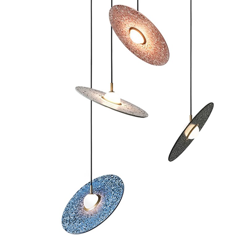 Подвесной светильник Stone Disc Haning Pendant | Розовый