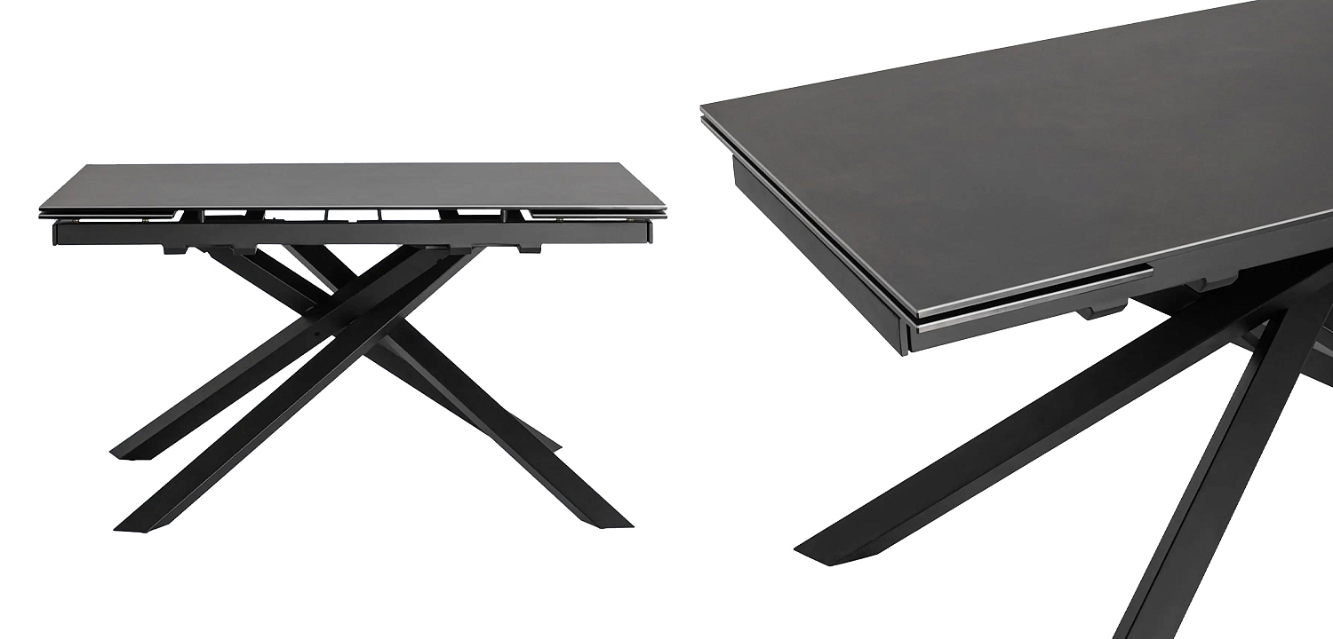 Стол обеденный Bachman раскладной черный Loft Concept 16.247-4