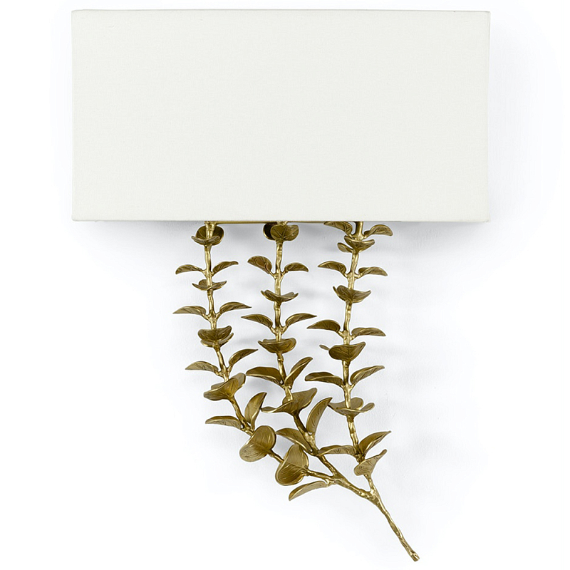 Бра Brass Eucalyptus Branches Lampshade Wall Lamp Loft Concept 44.2504