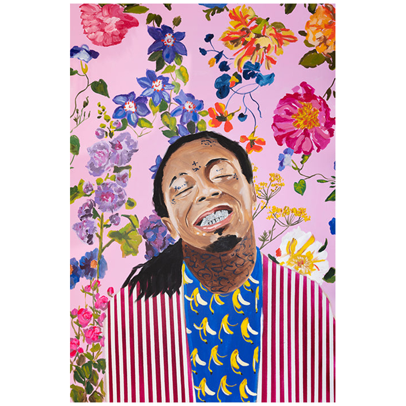 Картина Lil Wayne with Floral Background Loft Concept 80.334-1