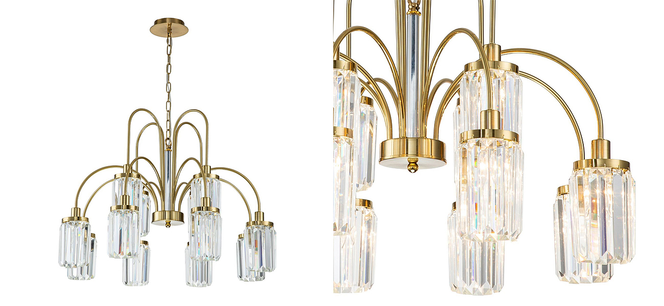 Люстра плафонами из хрустальных элементов Crystal Pendants 12 ламп Loft-Concept 40.6191-3