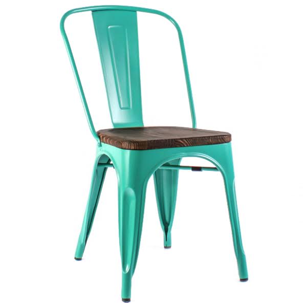 Кухонный стул Tolix Chair Wood Бирюзовый designed by Xavier Pauchard in 1934 03.117